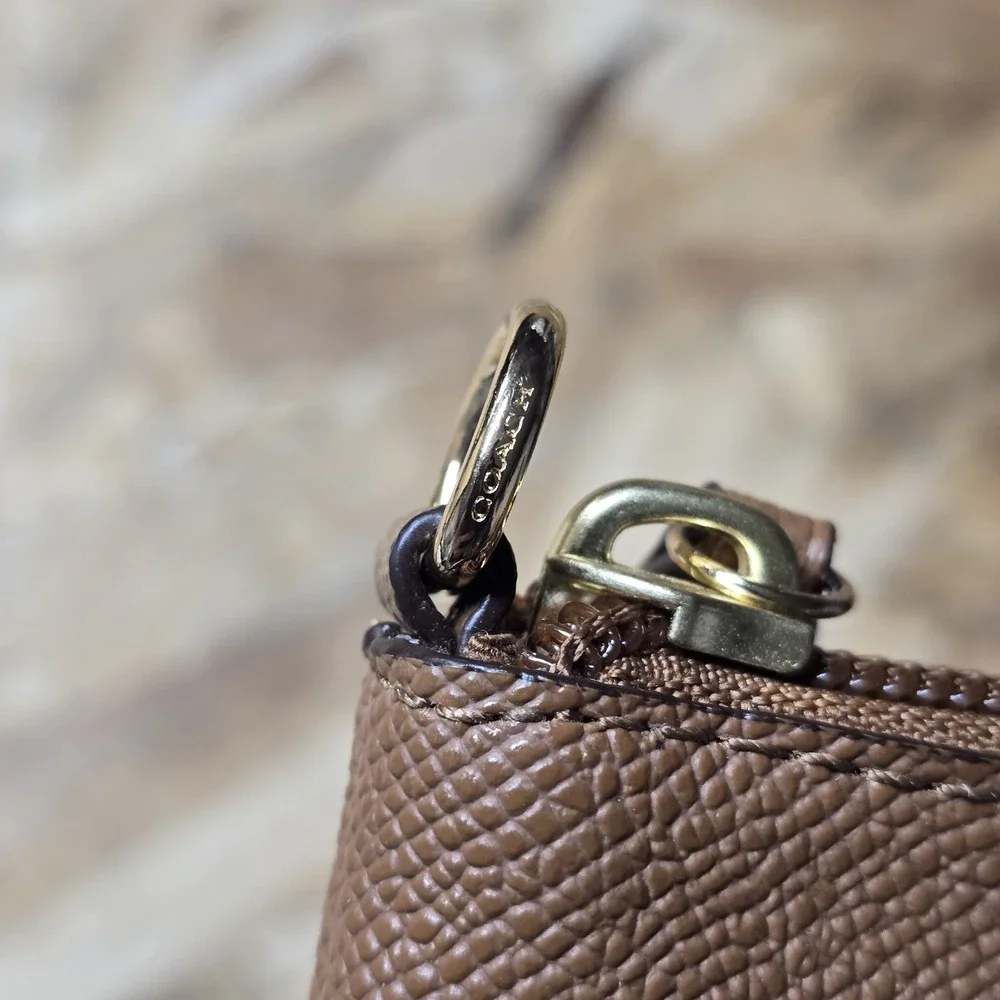 COACH Brown Leather Pouch Clutch Bag 9